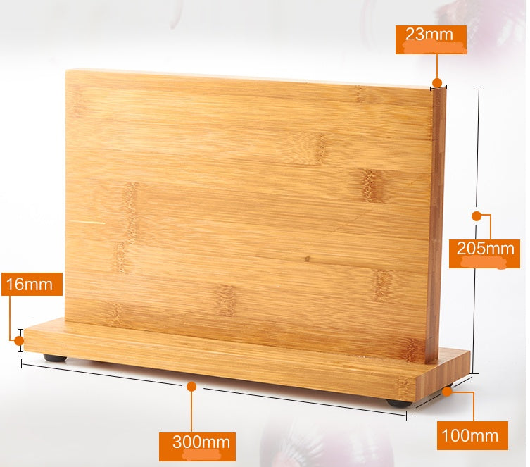 Bamboo Magnetic Knife Holder Rack – Wall-Mounted Kitchen Knife Organizer with Strong Magnetic Strip